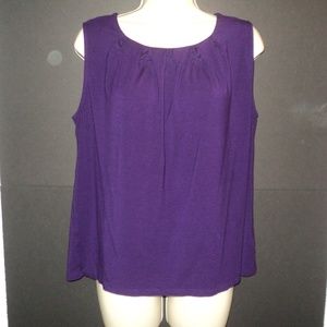Lauren Ralph Lauren L Top Purple Sleeveless Rayon